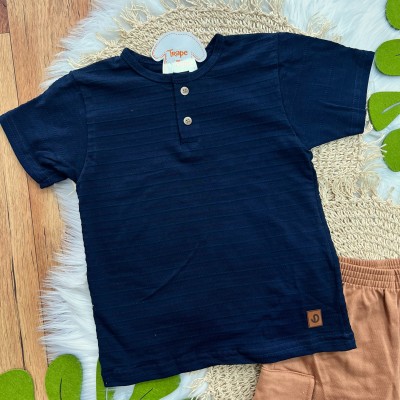 Conj. Camiseta Gola Portuguesa e Bermuda - Marinho